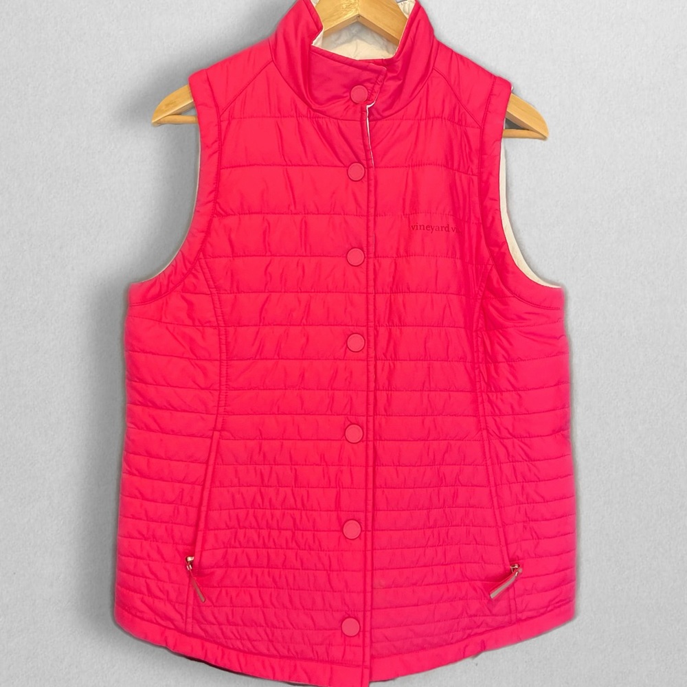 Pink and White Reversible Vineyard Vines Vest